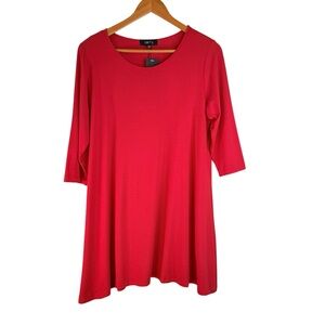 New Comfy USA Women's Red Tunic Top 3/4 Sleeve Size Medium